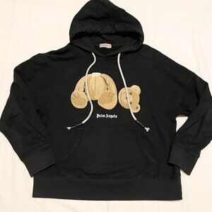 Palm Angels Black Teddy Bear Hoodie Sweatshirt Size Small